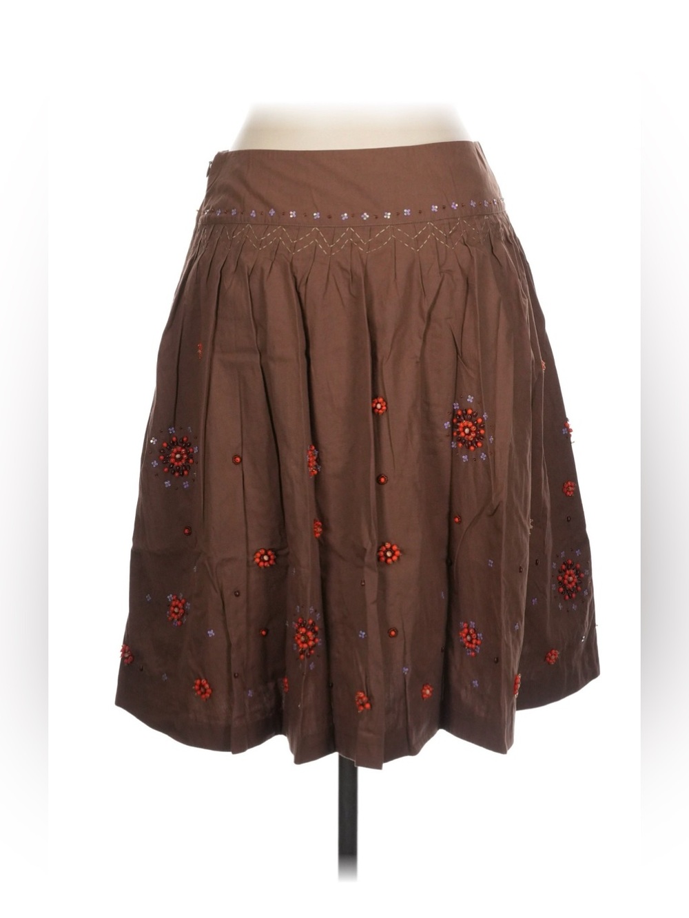 Anthropologie Odille beaded skirt, knee length, size 10 - Picture 3 of 8